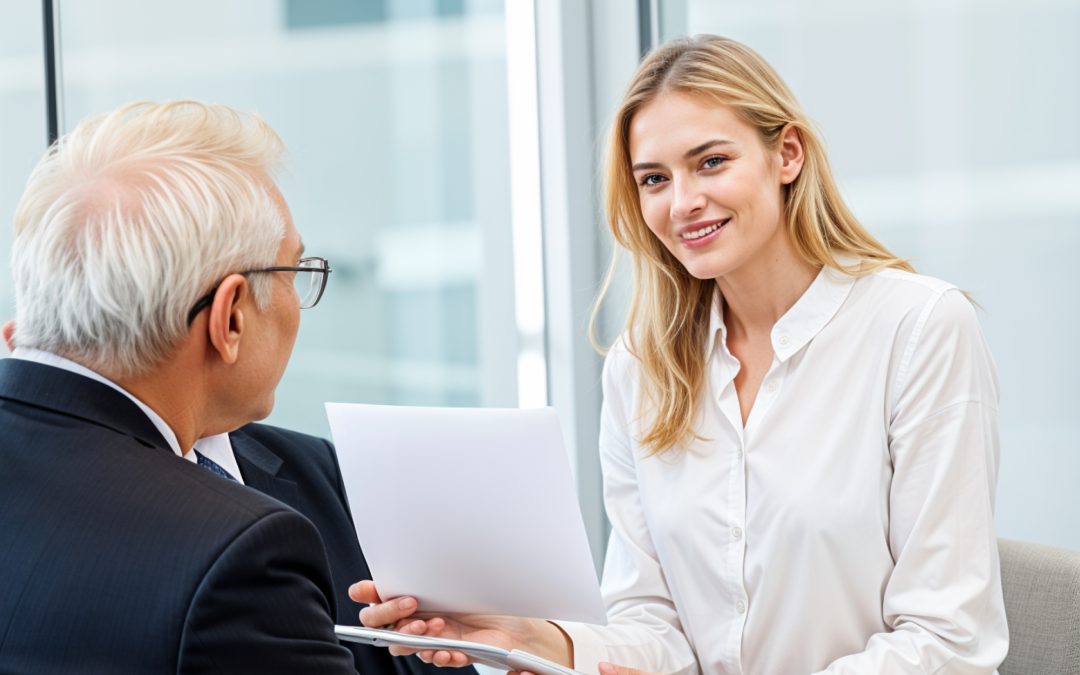 Consultant en réunion avec un client dans un bureau